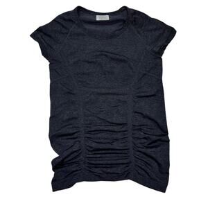 Athleta Women's Small Dark Grey Compression Workout/ Exercise Short Sleeve Top